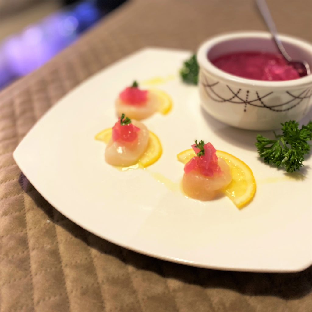 Pink Gelée-Red Onion Lemon Sauce (ピンクジュレ-レッドオニオン・レモンソース)