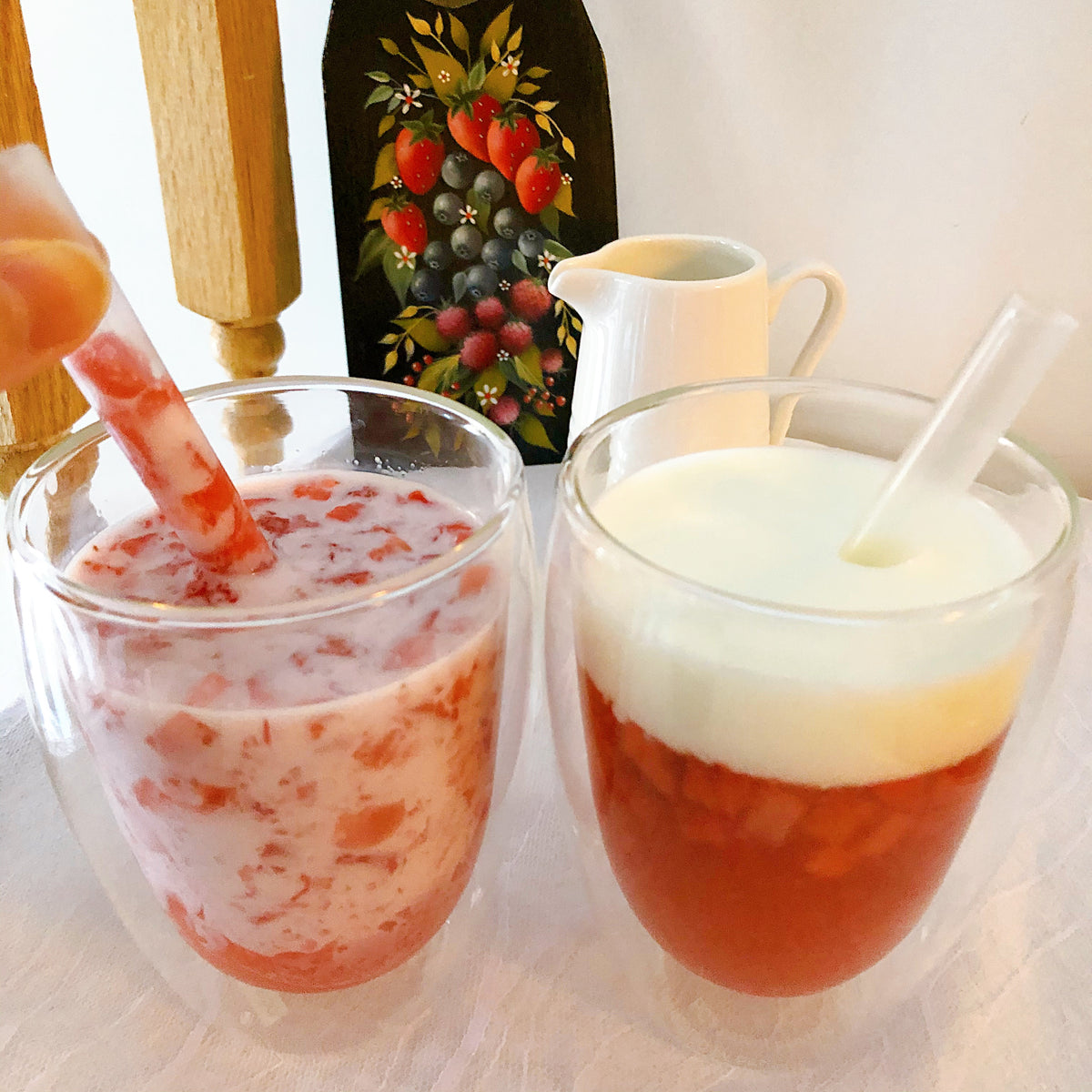 Kanten Jelly Drink Strawberry Kanten Milk (寒天ドロリッチ風イチゴミルク味) KANTEN