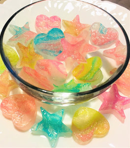 Kanten Crystal Candies 琥珀糖 (Kohakutou) Dreamy colours, cute shapes. Ingredient: Kanten, sugar, water and colouing
