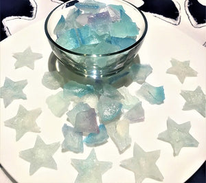 Kanten Crystal Candies 琥珀糖 (Kohakutou) Beautiful clear blue colour  Ingredient: Kanten, sugar, soda, colouring and water